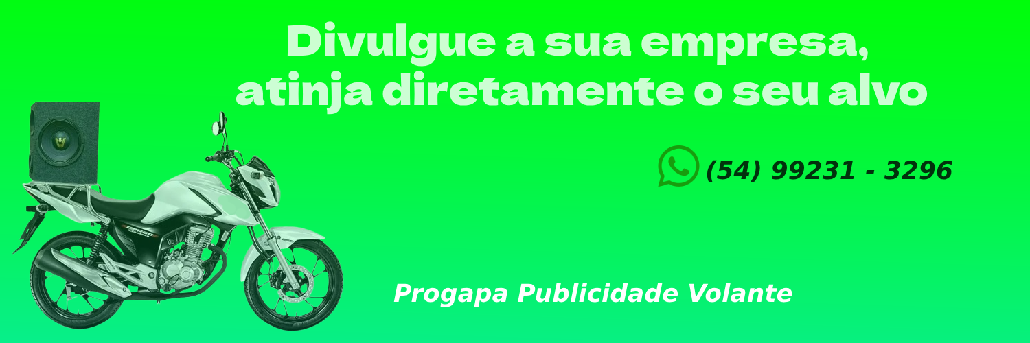 Passo Fundo Notícias, moto propaganda volante. Propaga Publicidade Volante. Passo Fundo - RS