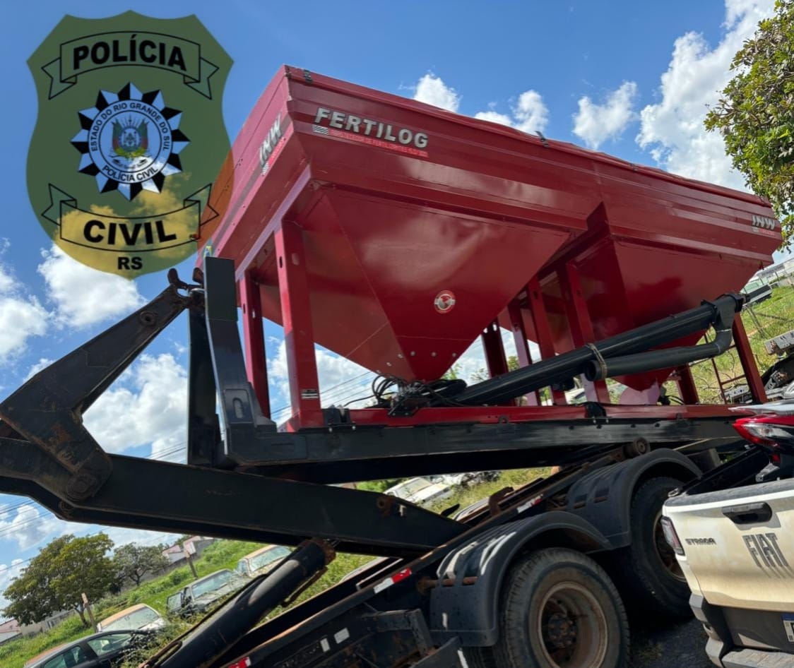 Polícia Civil recupera máquina agrícola e identifica estelionatário mineiro. Uma ação integrada da POLÍCIA CIVIL do RS, MG e BA.