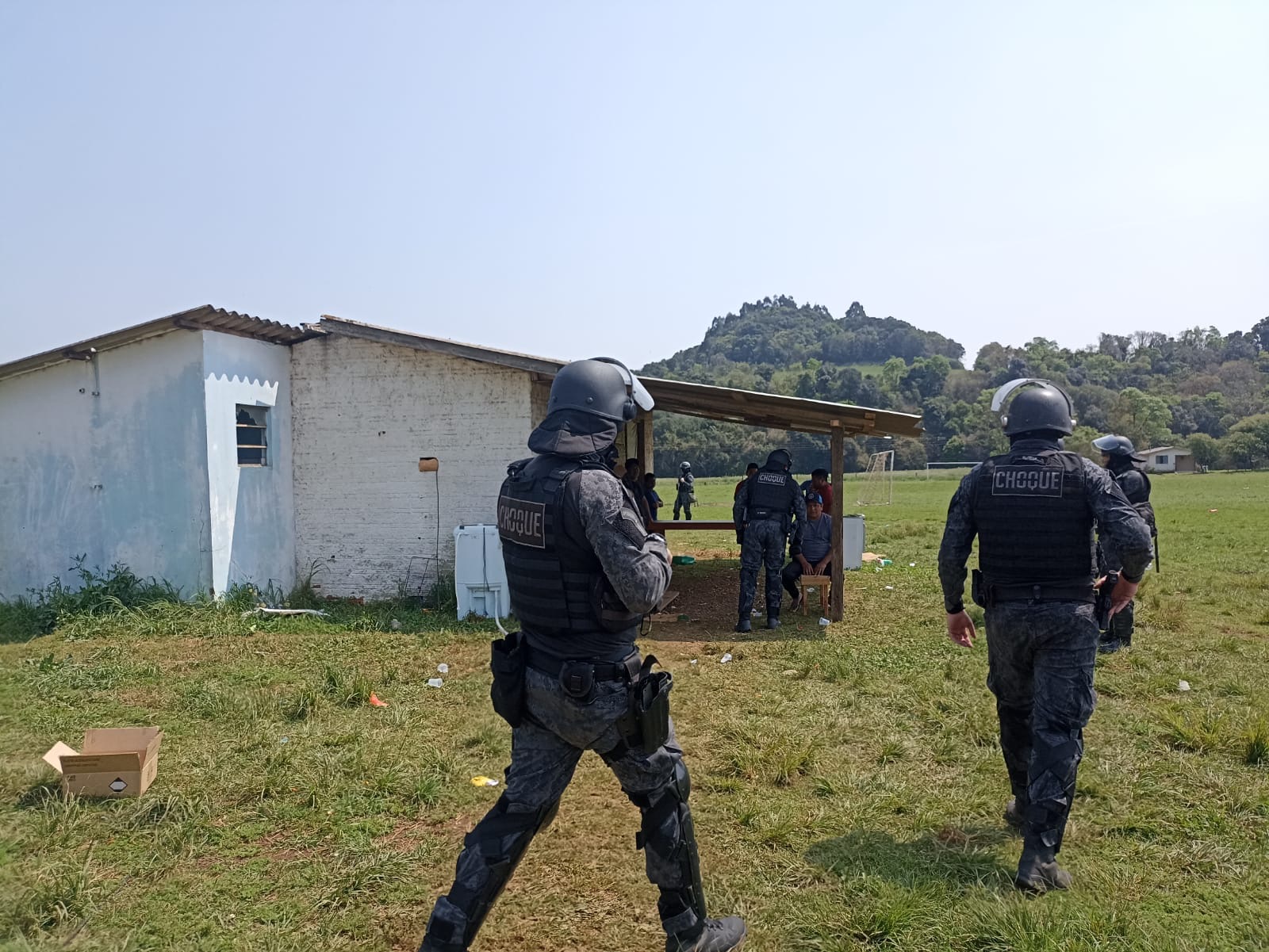 A Brigada Militar através do 3° Batalhão de Polícia de Choque atuou para cessar confronto indígena na TI do Carreteiro em Água Santa