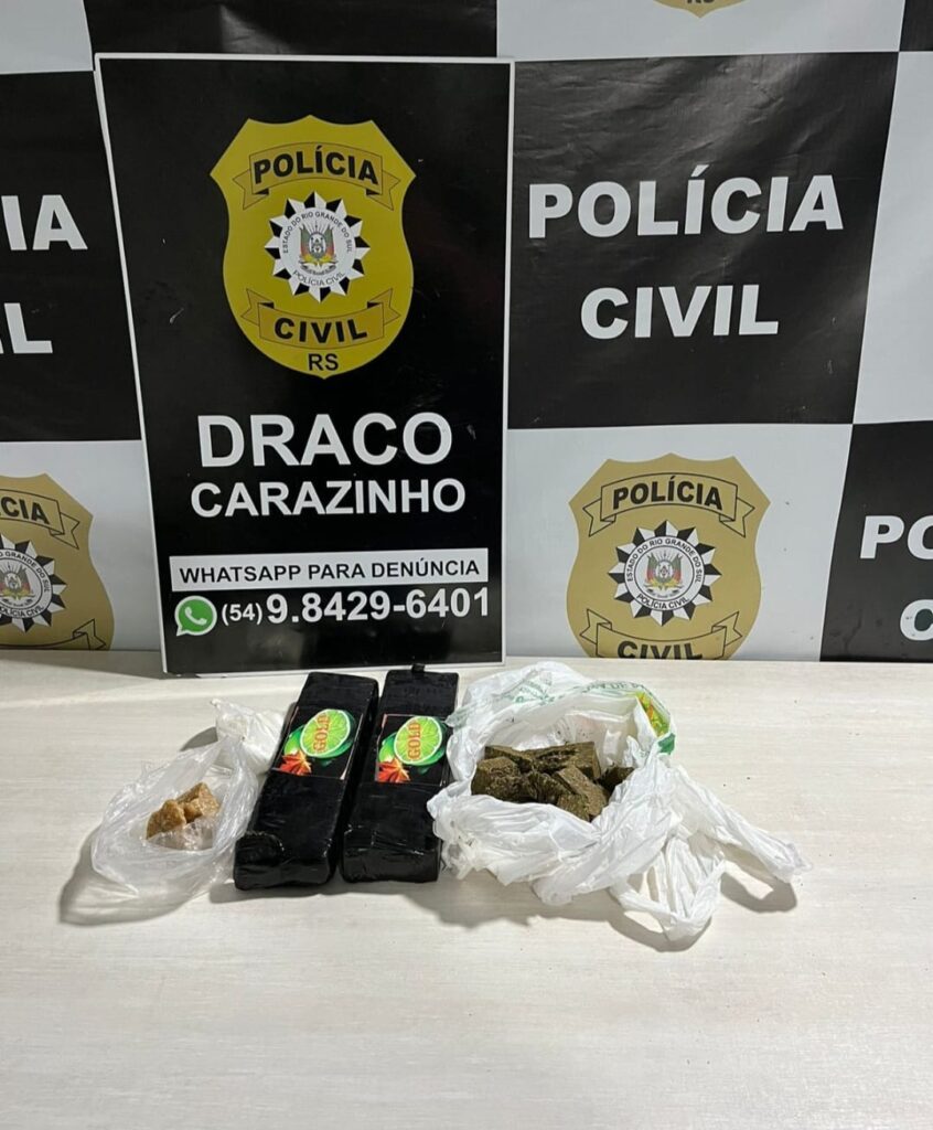 Na noite dessa quinta-feira (26), a Polícia Civil, através da DRACO Carazinho, realizou a prisão de um homem por tráfico durante operação