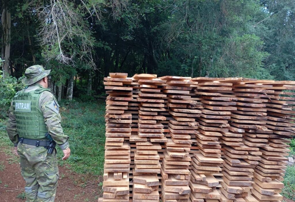 Brigada Militar, através do 3ºBABM flagra destruição de vegetação e apreende madeira ilegal no interior Passo Fundo