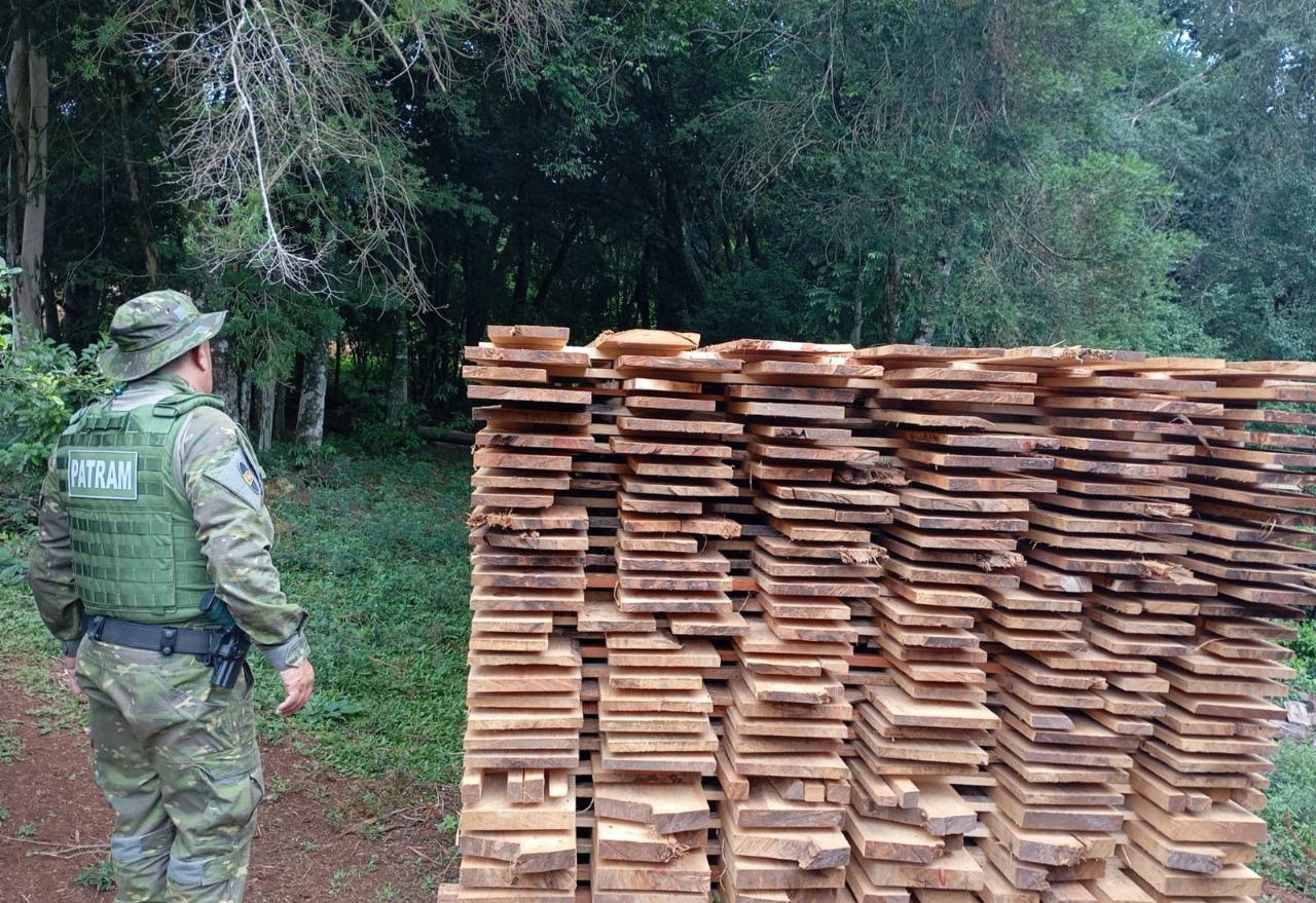 Brigada Militar, através do 3ºBABM flagra destruição de vegetação e apreende madeira ilegal no interior Passo Fundo