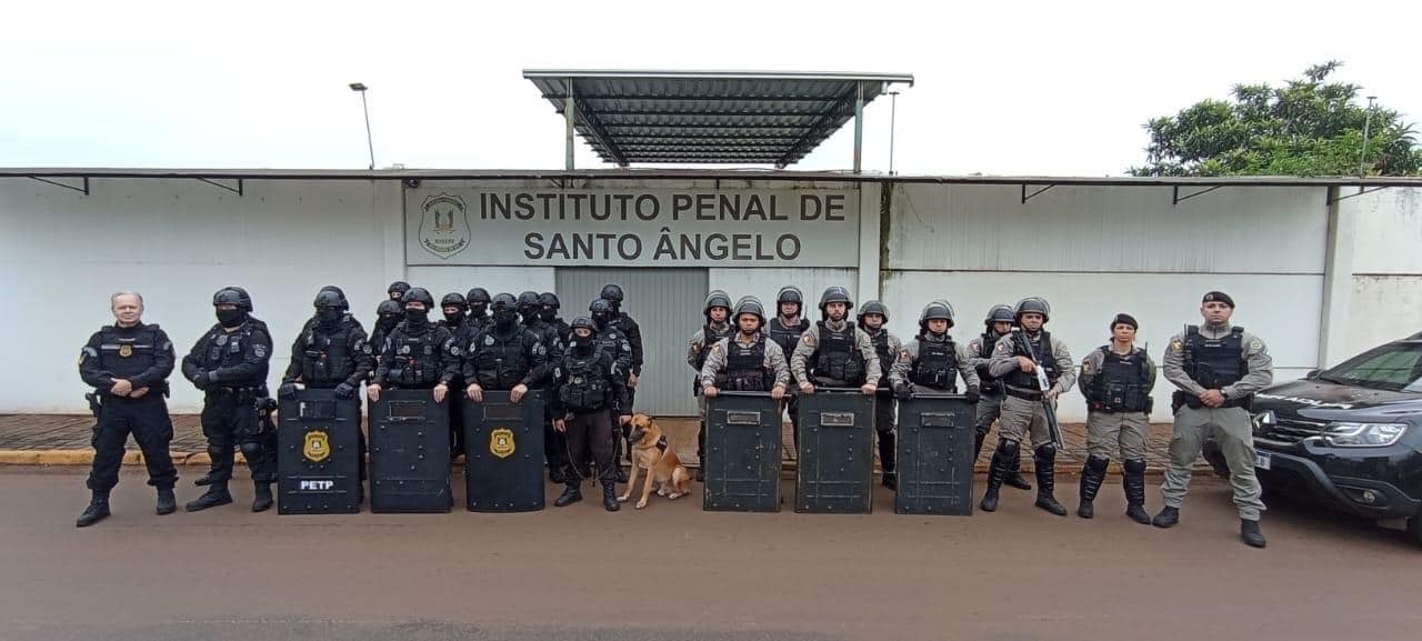 Brigada Militar, em ação com a Polícia Penal e o Grupo de Intervenção (GIR), conduziu uma revista geral no Instituto Penal de Santo Ângelo