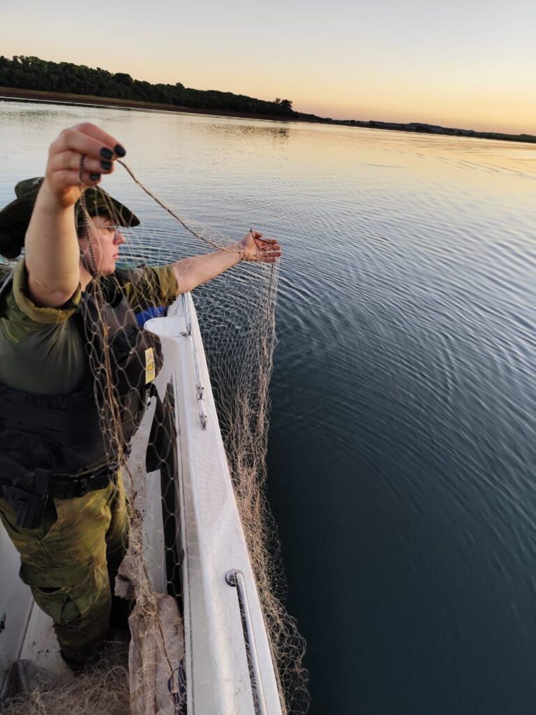 3º Batalhão Ambiental, realizou a Operação Força Verde Combate à pesca ilegal, na Usina Hidrelétrica do Rio Passo Fundo, em Trindade do Sul