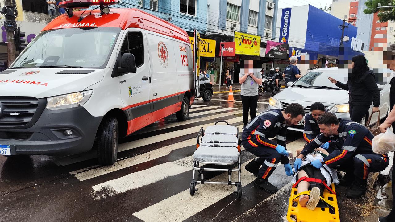Atropelamento na faixa de segurança em Passo Fundo