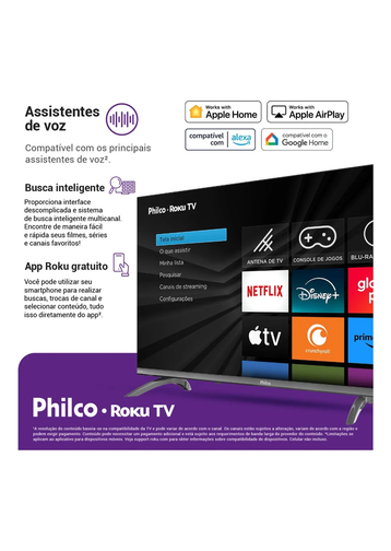 Smart Tv 32 Philco Roku Tv Dolby Áudio Hdr10 P32crb